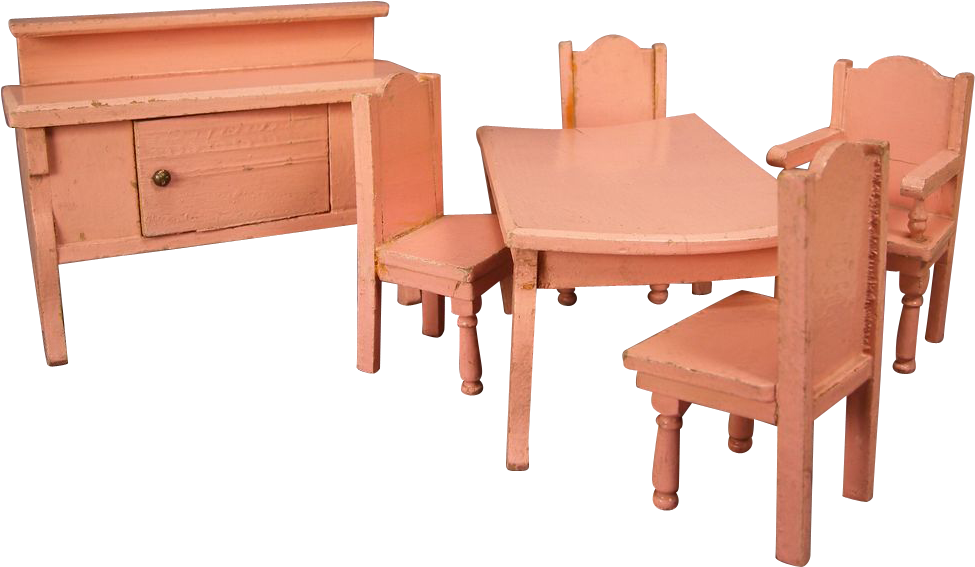 Vintage Doll House Furniture - Kitchen & Dining Room Table (974x974)