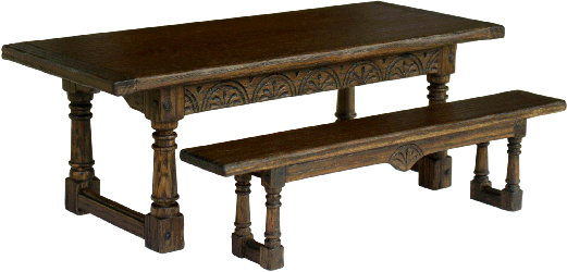1/12th Scale Medieval Table & Bench - Medieval Bench (521x250)
