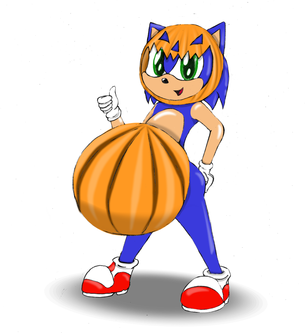 Jack O Lantern Belly Sonic By Roji Panty Complex - Cartoon (1024x1102)