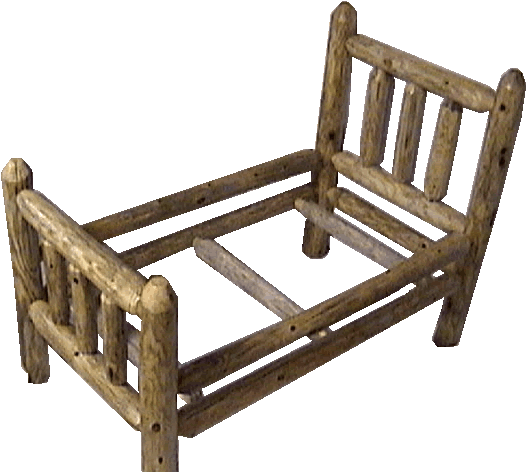 Wood Log Bed - Old Wooden Bed (568x478)