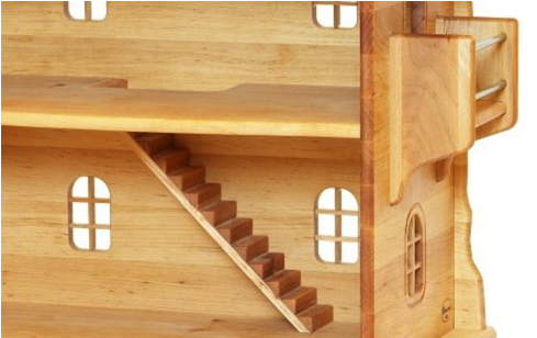 Doll House, Open & With Red Roof - House (600x600)