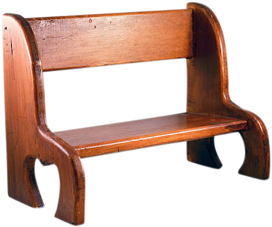 Vintage Wooden Doll Bench With Heart Shaped Legs - Doll (545x545)