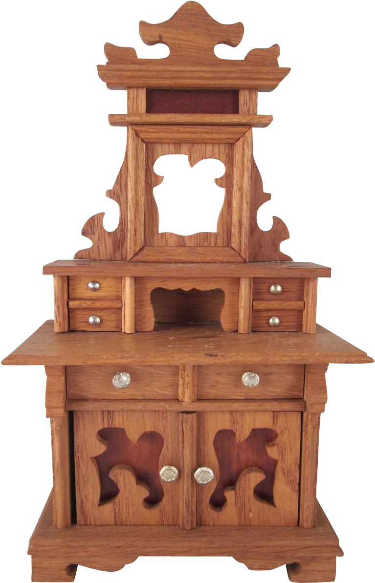 Schneegas 1" Golden Oak Sideboard Dollhouse Furniture - China Cabinet (1192x1192)
