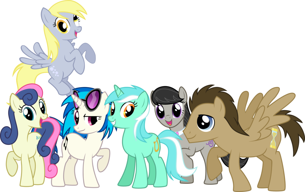 My Little Pony - Mlp Background Ponies Mane 6 (1024x644)