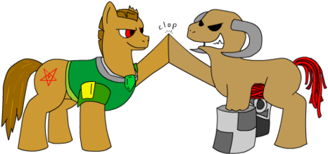 Doom Ii Pony Rainbow Dash Horse Mammal Vertebrate Horse - Doom Guy Mlp (500x245)