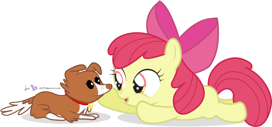 Com Puppy Pony Scootaloo Apple Bloom Applejack Dog - Applejack And Winona My Little Pony (900x450)