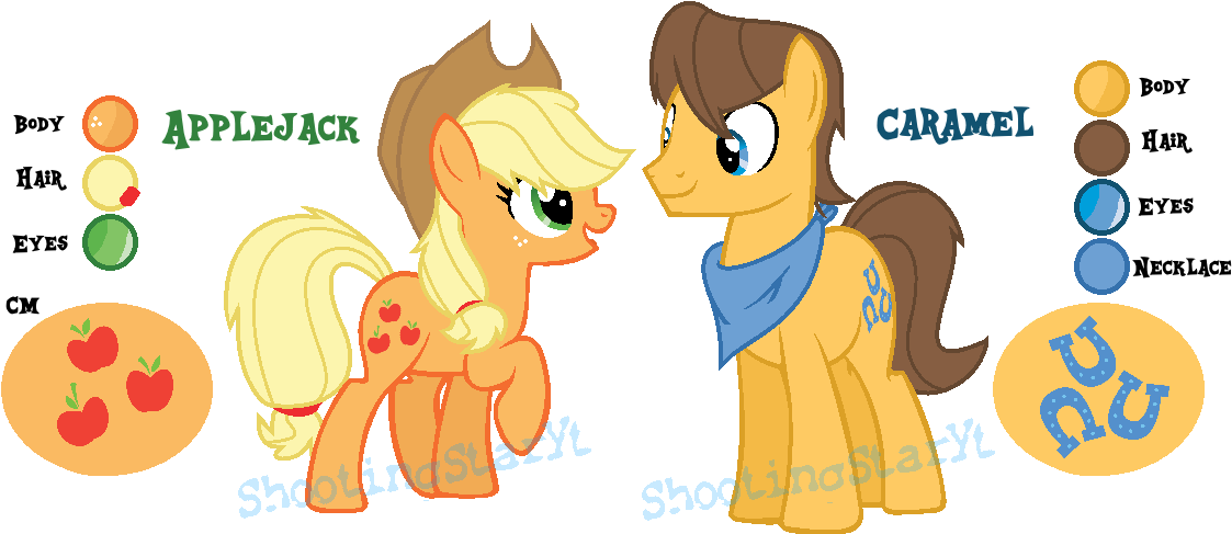 Mlp Applejack And Caramel By Mlp Applejack Family - Mlp Applejack And Caramel Kids (1134x490)