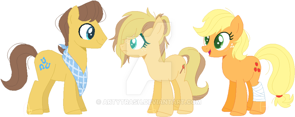 Parent - Applejack, Parent - Caramel, Parents - Carajack, - Cartoon (1024x407)