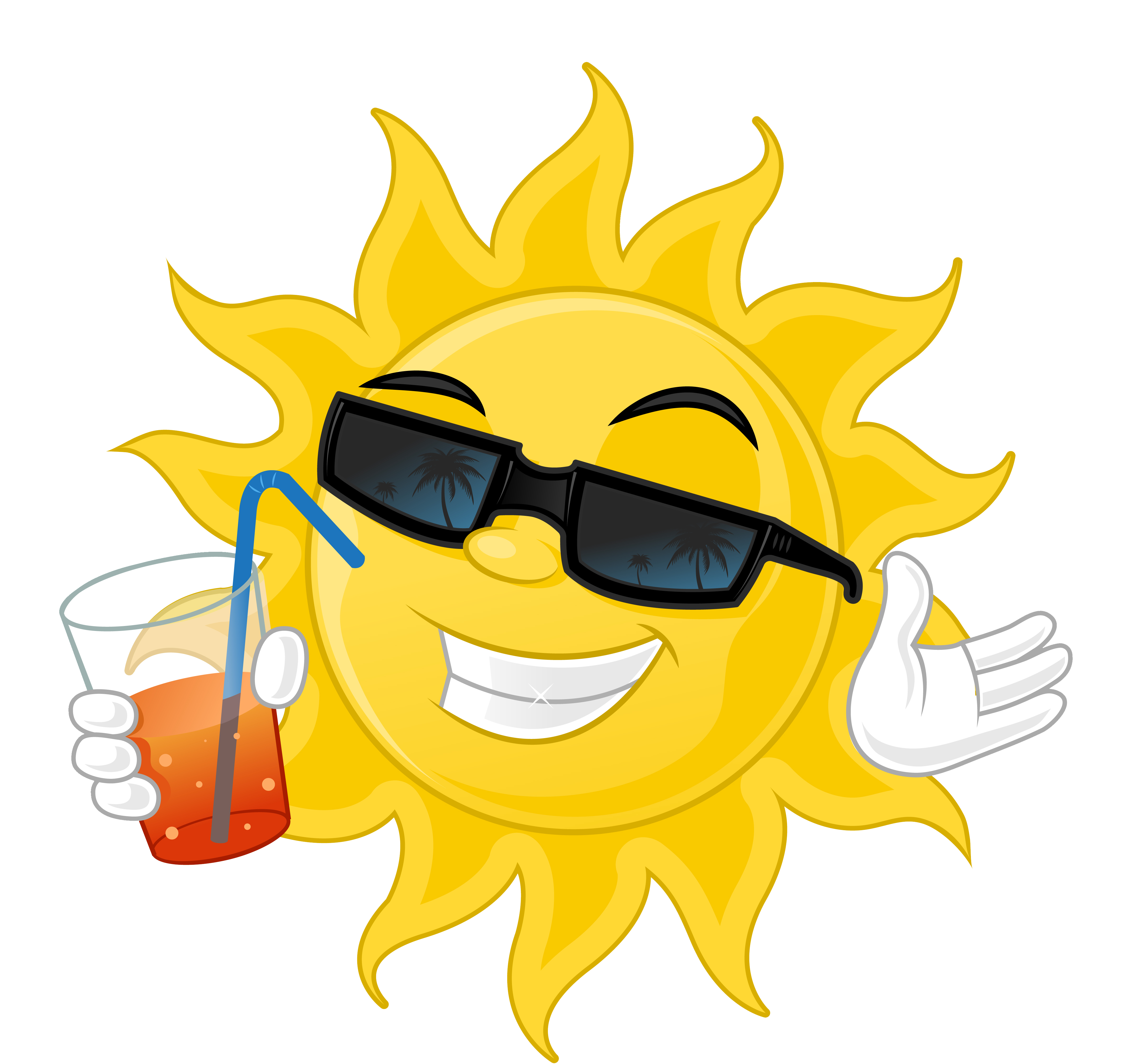 Drawing Royalty-free Sunglasses Clip Art - Sun With Cool Sunglasses (4300x4300)