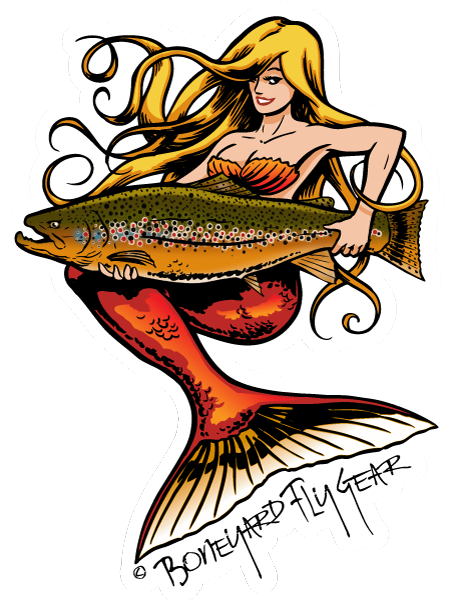 Byfg Mermaid Brown Trout - Cool Boat Decals (453x600)