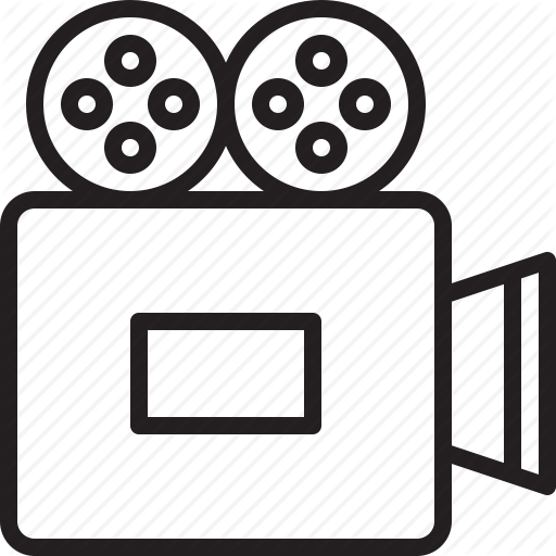 Pin Film Roll Clipart - White Movie Camera Png (512x512)