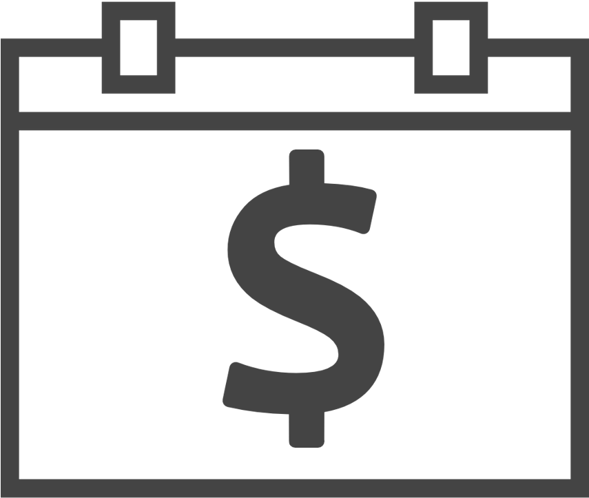 Calendar With A Dollar Sign On It - Calendar Day (854x853)