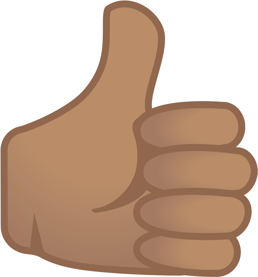 Google - Brown Thumbs Up Emoji Png (1024x1024)