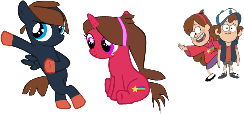 The Twins Of Gravity Falls Mlp Fim Style By Jo The - Base Mlp And Gravity Falls (900x438)
