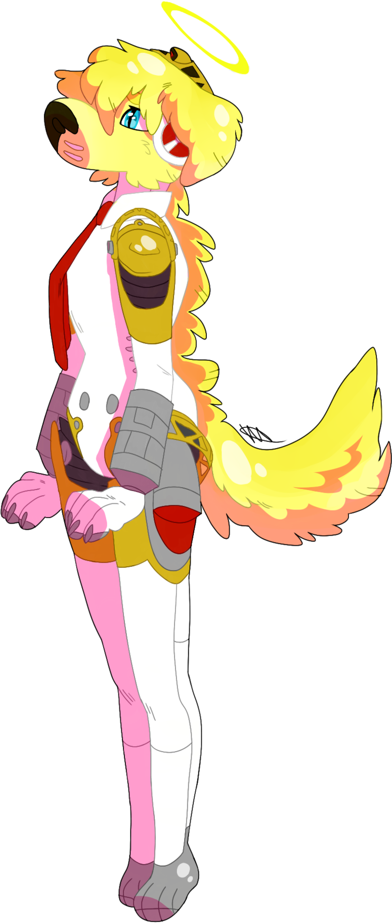 Aigis Emote Furry Fandom Costume Digital Art - Aigis Furry (1024x1888)