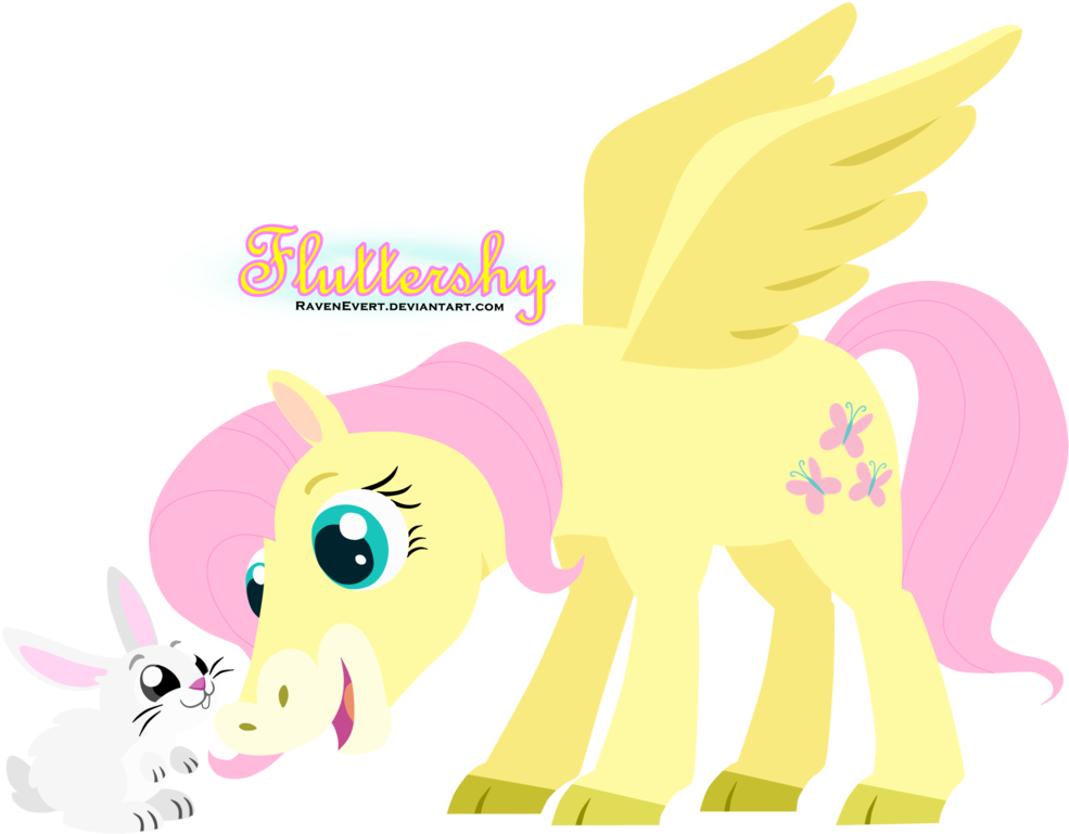 Fluttershy And Angel - Horse (1015x788)