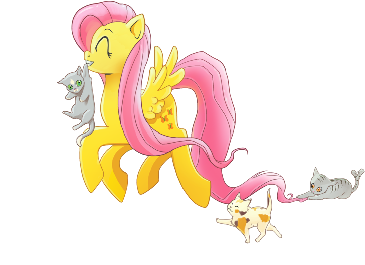 Fluttershy Rarity Cat Pony Mammal Cartoon Vertebrate - Cartoon (846x634)