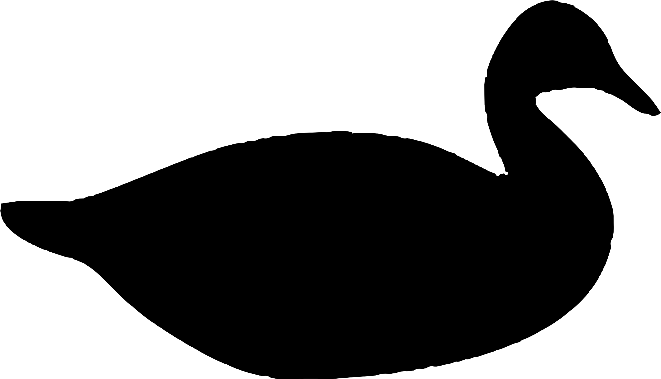 Clipart Silhouette Duck - Duck Silhouette Png (2400x1497)