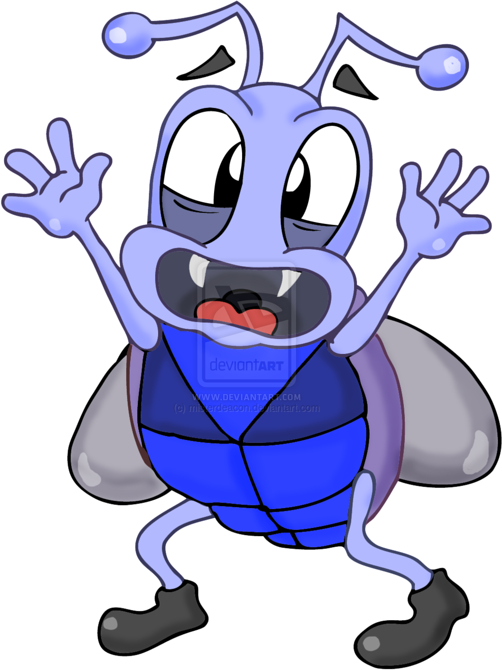Scared Mosquito Cartoon - Scared Bug Cartoon Png (1024x1365)