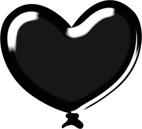 Jss Mouse Balloon Heart 2 Black - Balloon (500x454)