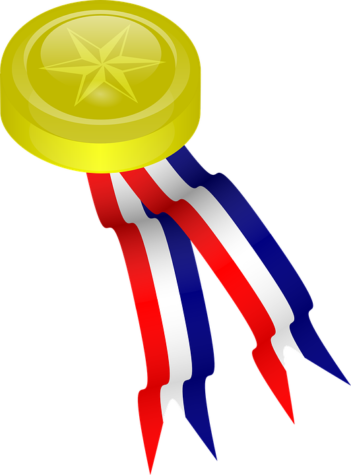 Medals Clipart Honorable Mention - Silver Medal Clip Art (351x475)