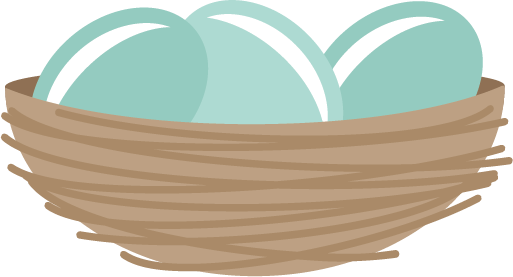 Nest Clipart Cute - Eggs In Nest Clipart (513x277)