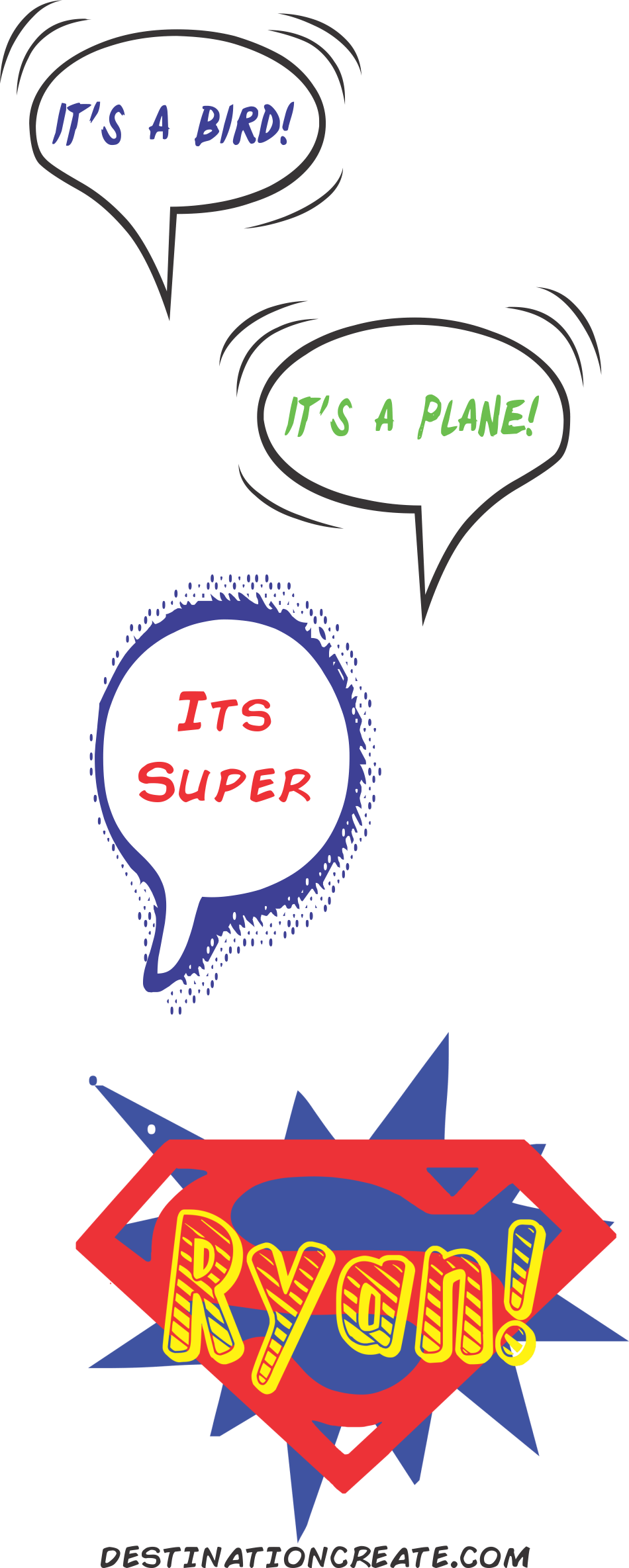 Comic Word Balloons- Super Man - Comics (950x2369)