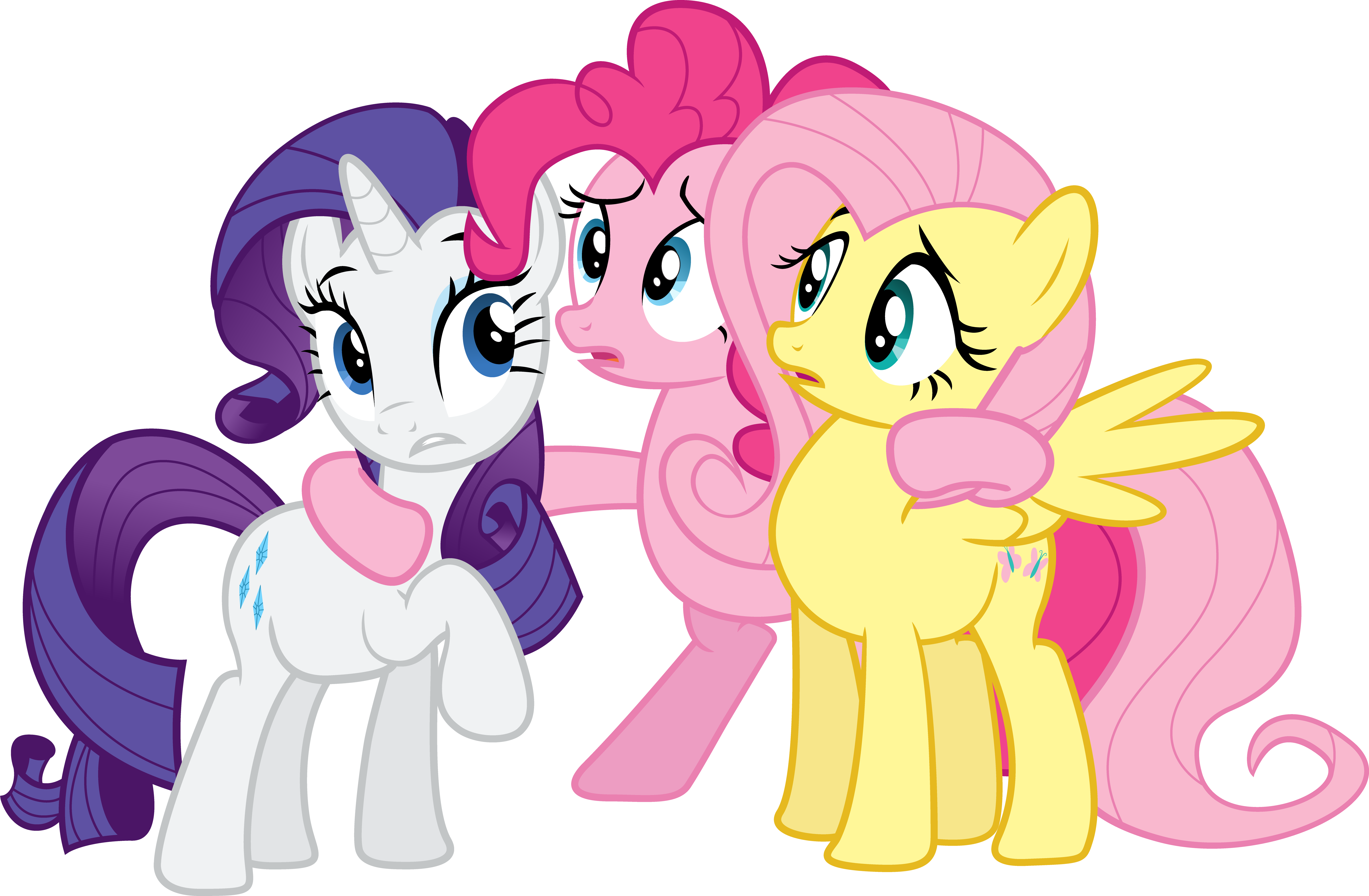 Is It Fluttershy Rarity Improved Version By The-crusius - Pinkie Pie Fluttershy And Rarity (6180x4045)