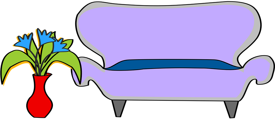 Flower, Sofa, Furniture, Couch - Couch Clipart (960x480)