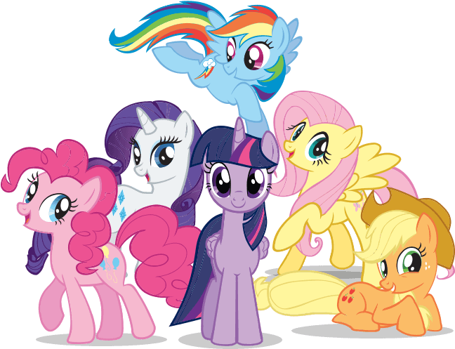 Alicorn, Applejack, Fluttershy, Mane Six, Official, - My Little Pony Birthday Card (722x504)