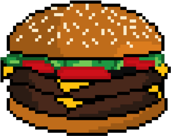 Scpixel Pixel Hamburger Food Ftestickers - Hamburguer Pixel Art Png (630x513)