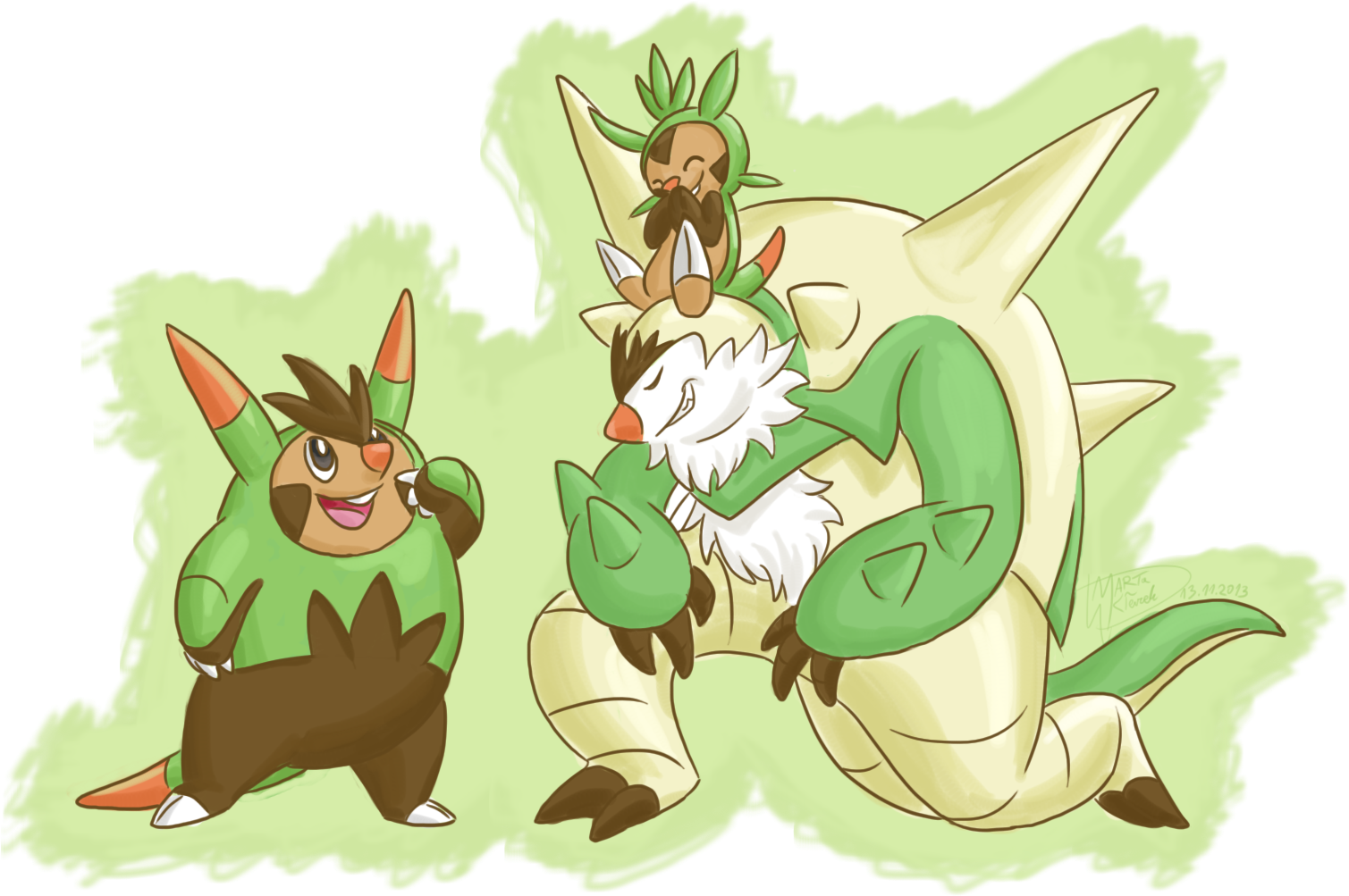 I Will Evolve Into You By Weirda S M Art - Imagens De Chespin Quilladin E Chesnaught (1535x1063)