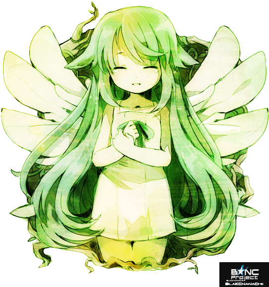 Anime Render 11 By Blacknanachii - Anime Green Render (600x600)