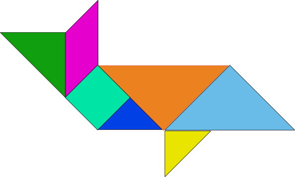 Free Vector Tangram-25 Clip Art - Tangram Clip Art (594x357)