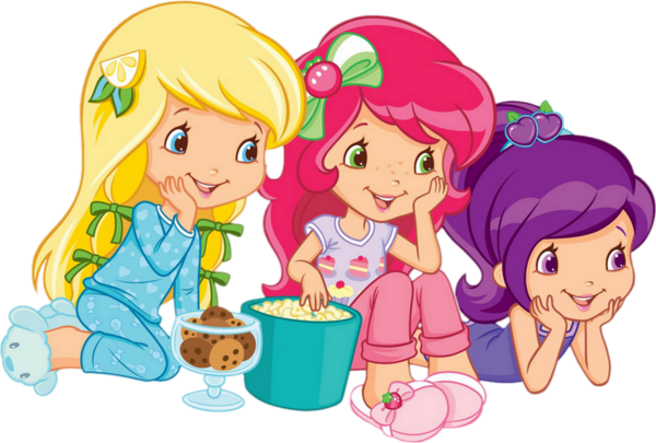 Charlotte Aux Fraises Et Ses Amies, Pyjama Party - Strawberry Shortcake Good Night (600x405)