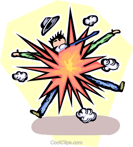 Businessman Exploding Royalty Free Vector Clip Art - Businessman Exploding Royalty Free Vector Clip Art (434x480)