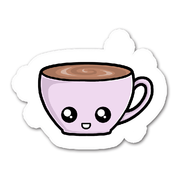 Super Cute Cup Of Tea - Cartoon (600x600)