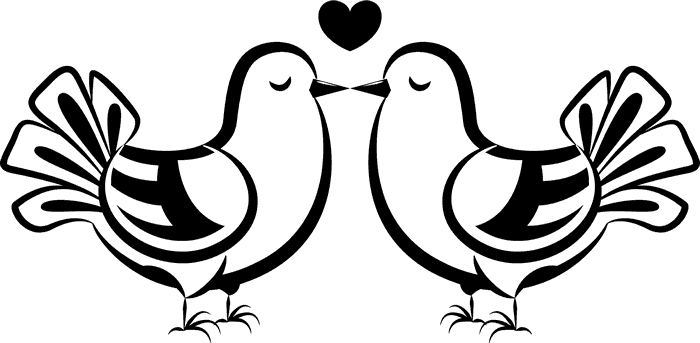 Two Doves Kissing Stamp - Pigeons And Doves (700x343)