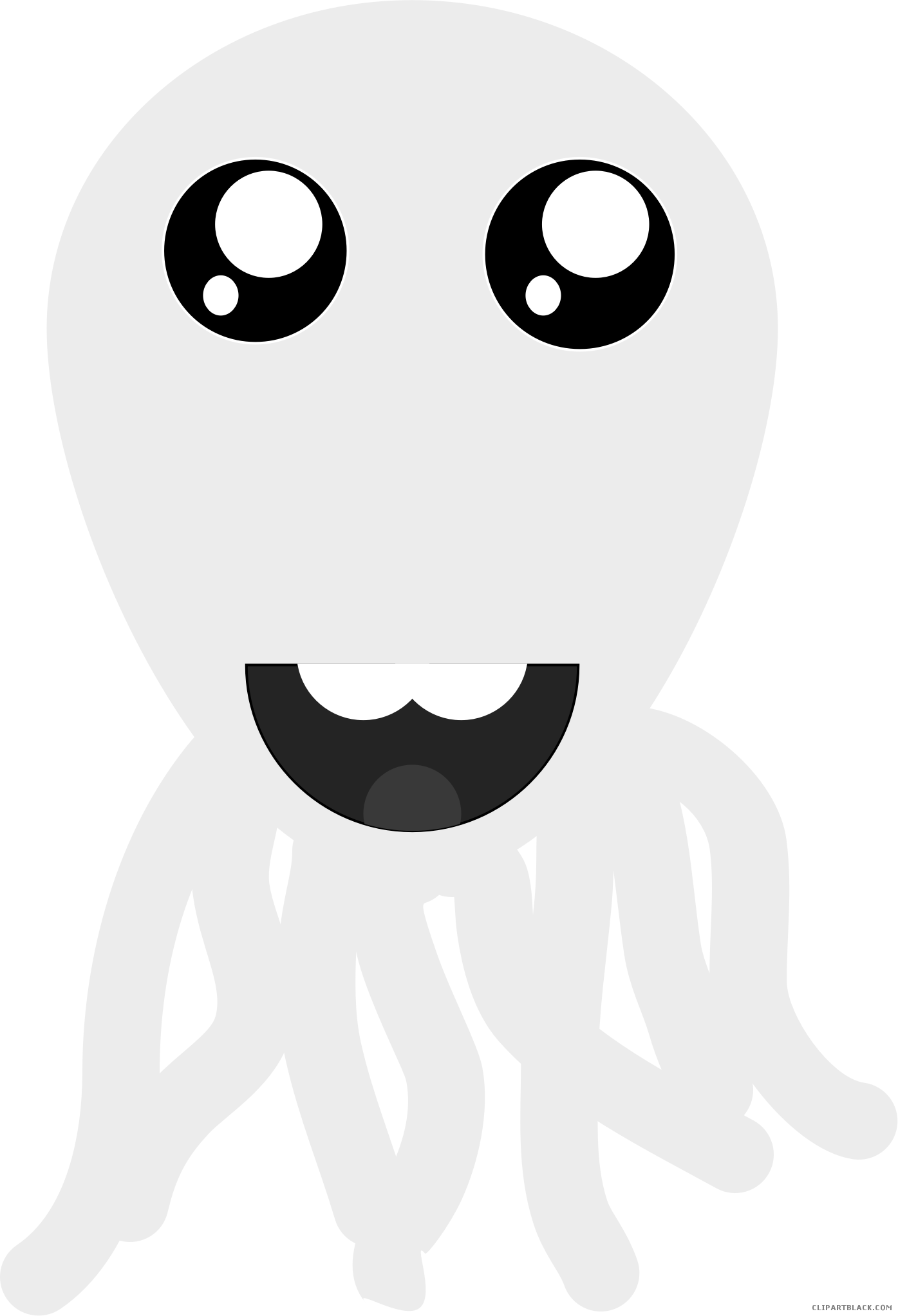 Wonderful Octopus Animal Free Black White Clipart Images - Cartoon (1395x2045)