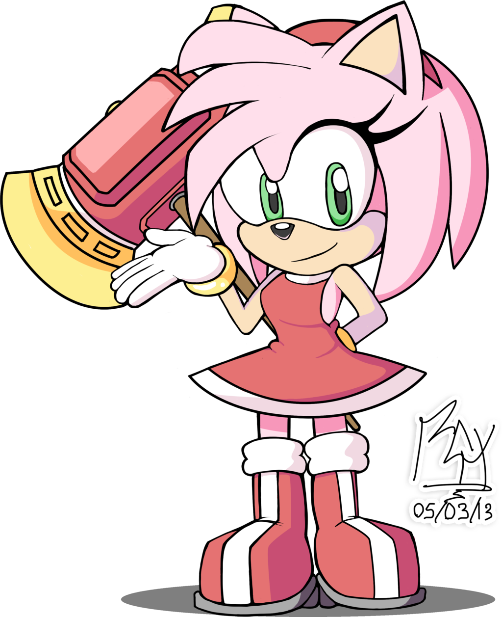 Chibi Amy Rose By Rgxsupersonic - Amy Rose And Sonic Chibi (1024x1257)