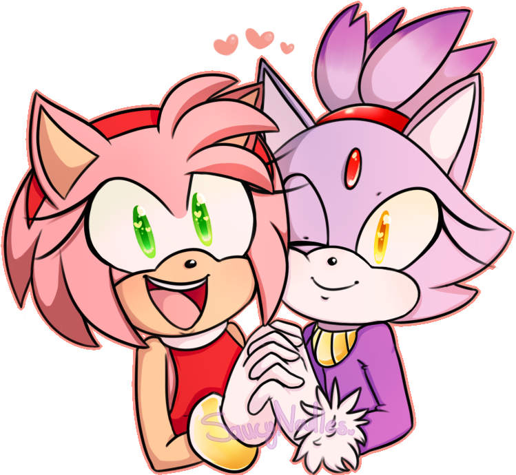 Amy Rose Pink Facial Expression Nose Clip Art Cartoon - Blaze The Cat And Amy Rose (784x698)