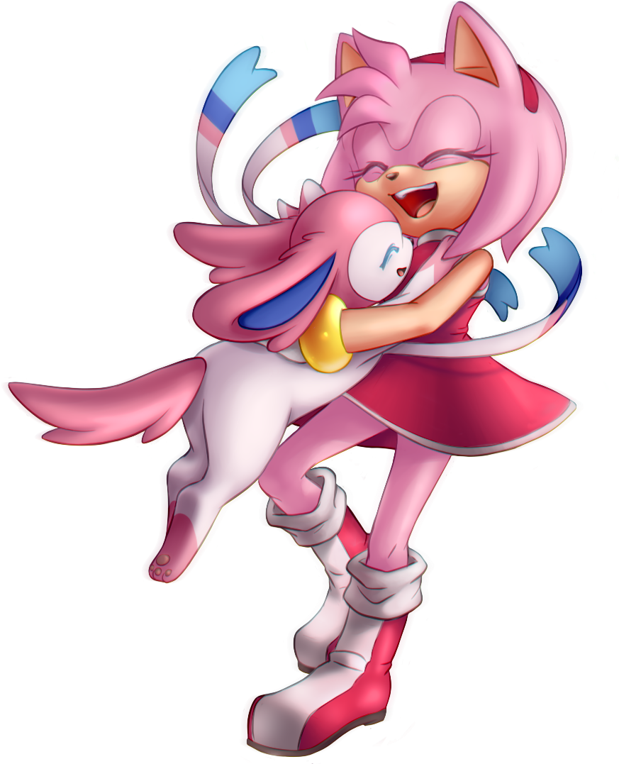 3 By Ilightningstari 3 By Ilightningstari - Amy Rose And Sylveon (885x1102)