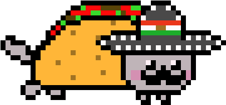 Taco Clipart Pixel - Nyan Cat Mexican Gif (480x290)