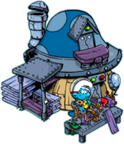 Handy Smurf Hut Space - Handy Smurf (429x500)