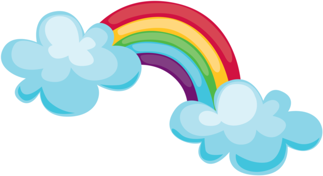 Tiempo Arcoiris - Arcoiris Con Nubes Dibujo Png (699x494)
