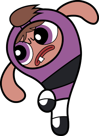Powerpuff Bunny Flying - Powerpuff Girls Purple Sister (327x449)