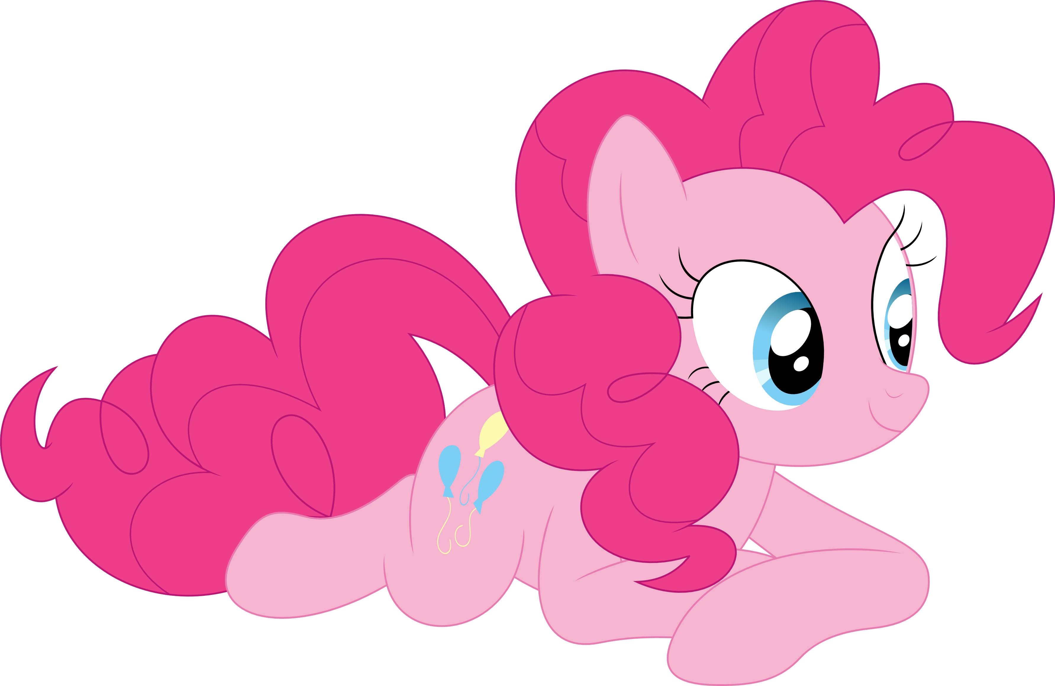 Porygon2z, Earth Pony, Female, Laying Down, Mare, Pinkie - Cartoon (3566x2319)