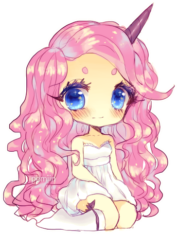 Unicorn Charm By Pemiin On Deviantart - Cute Chibi Unicorn Girl (427x504)