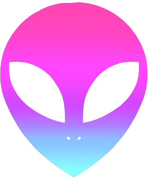 Colorfull Pink Blue Purple Alien Bynisha Holographic - Aliens Tumblr Png (479x576)