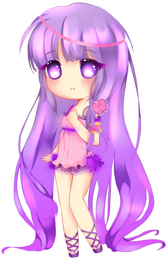 30 Super Cute Chibi And Anime Art - Anime Chibi Girl With Purple Hair (600x852)